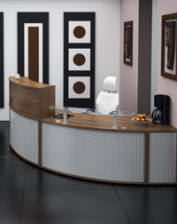 This Reception area from Imperial is a stylish addition to any office 